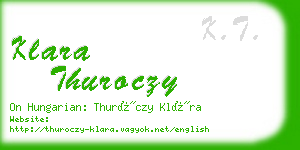 klara thuroczy business card